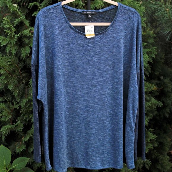 INC Plus Sz-3X Soft Contrast-Sleeve Sweater  NWT - Picture 1 of 5